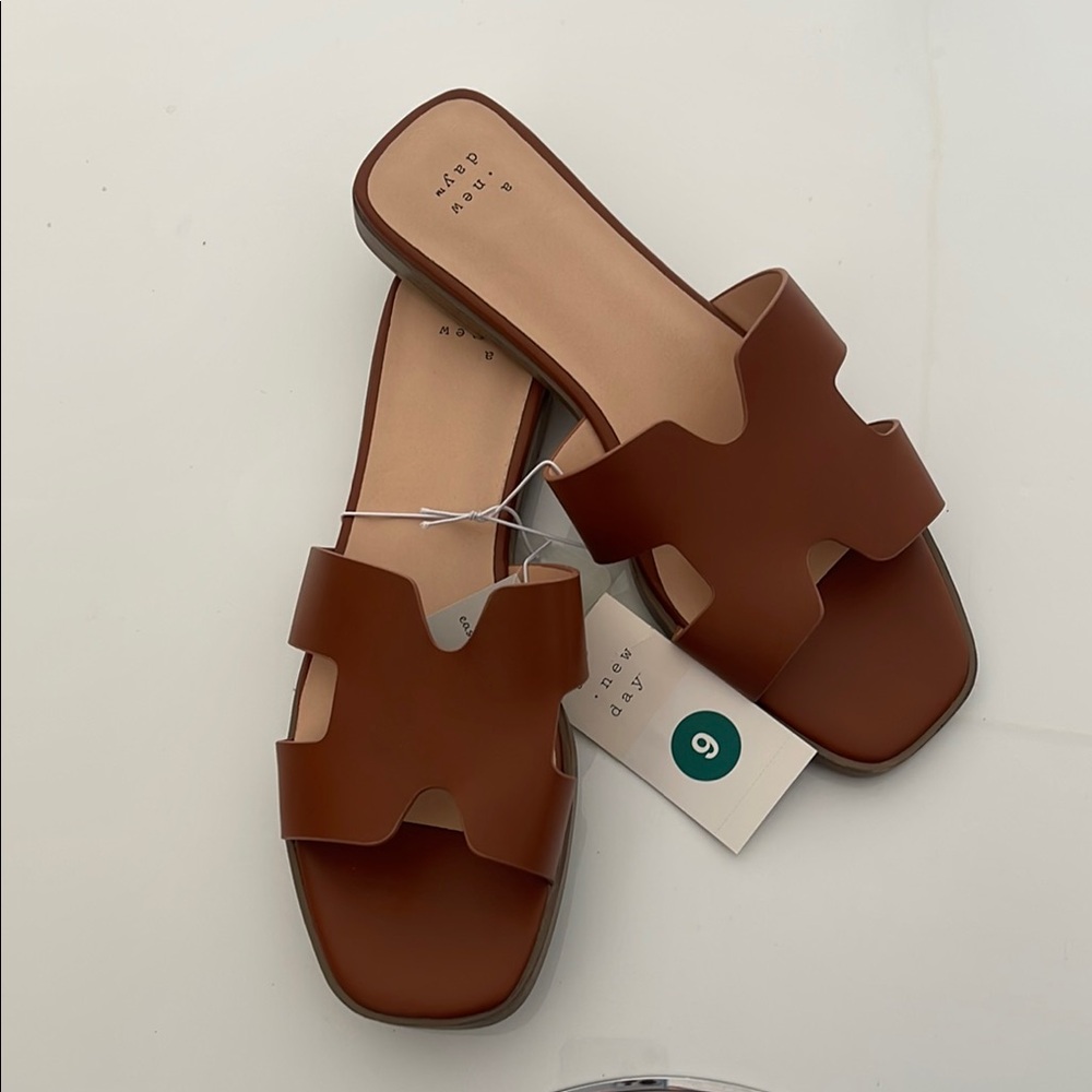A new day target Brown Slide Sandals for Women
